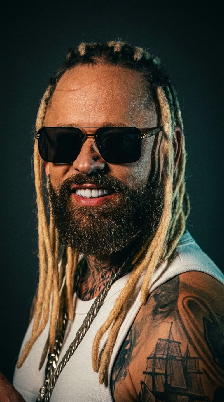 Retrato editorial de Look Tribo sorrindo com óculos e regata branca